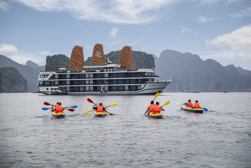 La Regina Legend Halong Bay Luxury Cruises sailing through Halong Bay