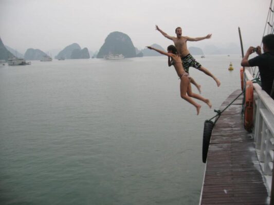 Swimming in Halong Bay
