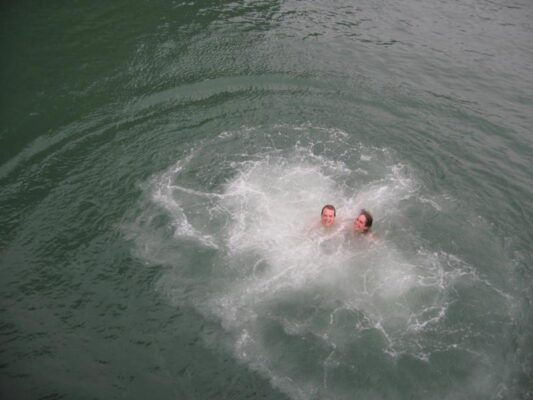 Swimming in Halong Bay