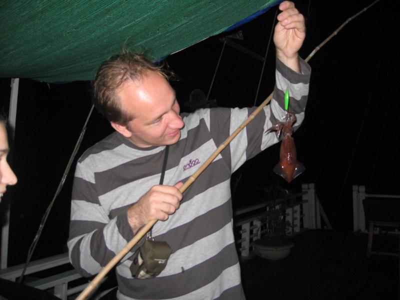 Squid fishing in Halong Bay