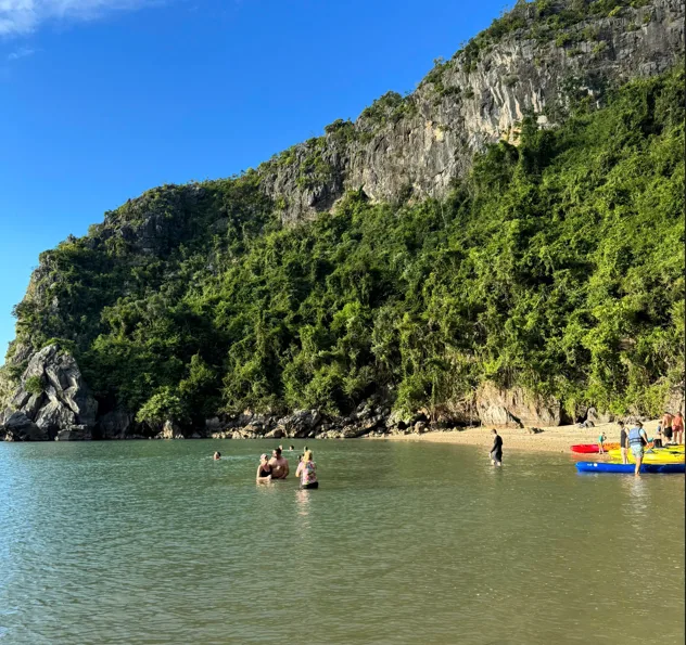 Swimming in Halong Bay
